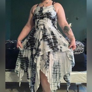 sakkas tie dye handkerchief dress